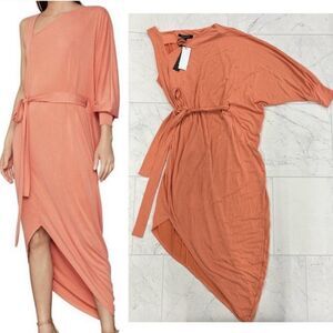 BCBG MAXAZRIA One Shoulder Dress In Papaya